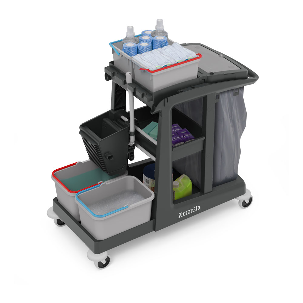 Numatic EM3 Eco-Matic Janitorial Trolley full